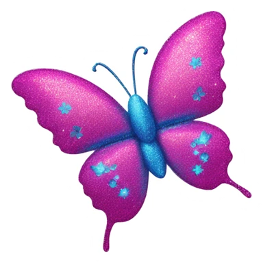 y2k glittery sparkly vibrant pink and blue butterfly  sticker