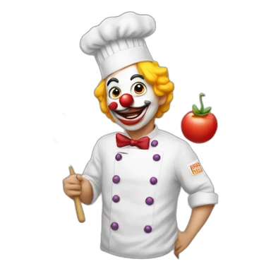 a chefs kiss emoji but its a clown sticker