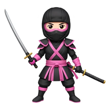Pink ninja samurai warrior sticker
