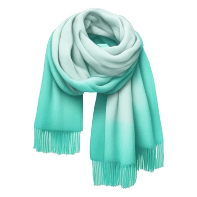 Realistic tiffany blue winter scarf isolated.  sticker