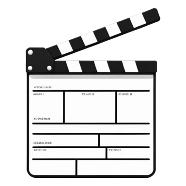 ultra minimal clapperboard, only 5-6 lines total, pure geometric abstraction, absolute minimalism sticker