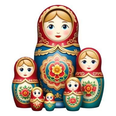 A theater-themed nesting doll sticker