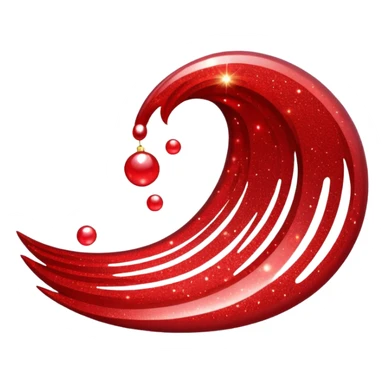 red glitter wave sticker