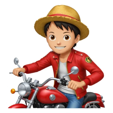 Luffy qui fait de la moto sticker