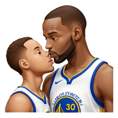 LeBron kissing Steph curry sticker