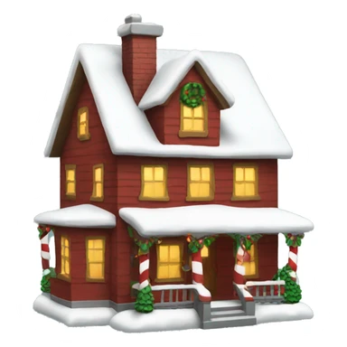 X-mas house with santa sticker