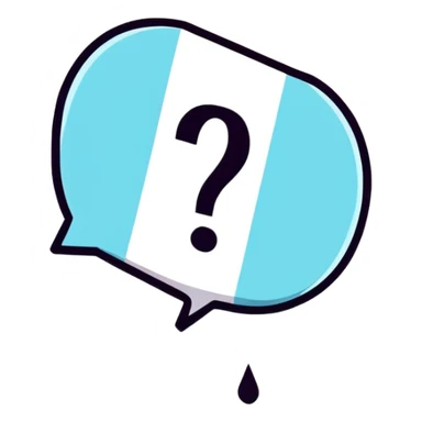 question mark in a speech bubble sticker