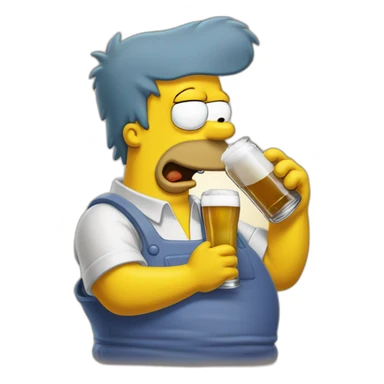 Homer simpson boit une biere sticker