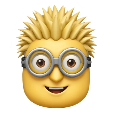 Minion emoji with a round head like normal emojis and a smurk like this emoji but a minion so basically that emoji with the goggles and the hair and not a funny head shape 😏 it should look like an actual minion not a human with African braids and a female minion  sticker