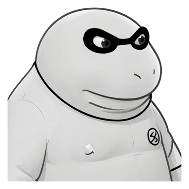 Baymax wearing ninja mask sticker
