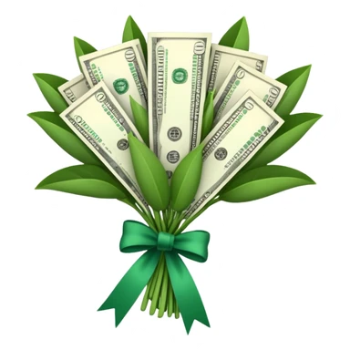 A bouquet of money American dollars  sticker