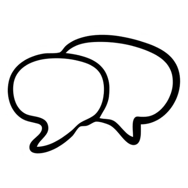 quotes icon speech bubble shape hand drawn black outline sticker