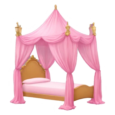 pink royal princess canopy bed sticker