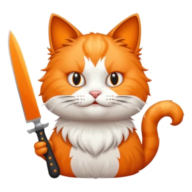 Killer cat with knife sticker