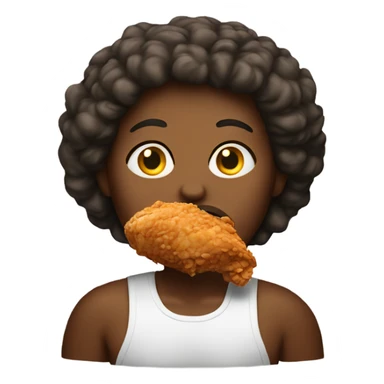 Person eating fried chicken sticker