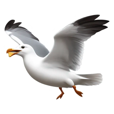 seagull swooping to steal a chip sticker
