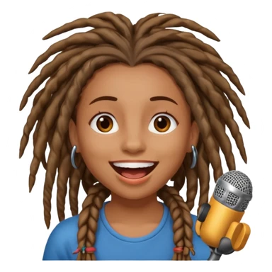 emoji de chica con rastas cantando sticker