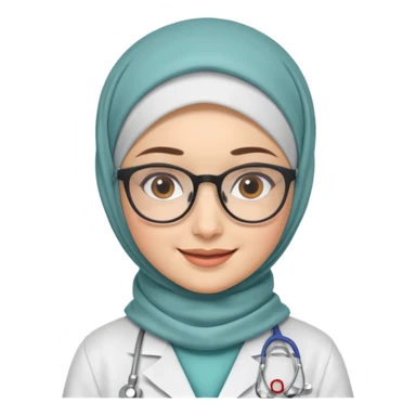 doctor girl with glasses with hijab sticker