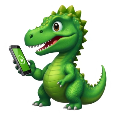 Dinosaur with phone sticker