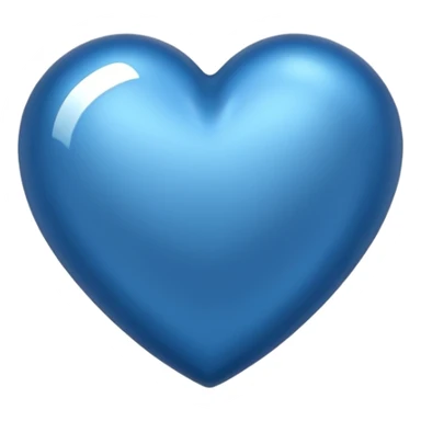 heart with a metallic blue finish sticker