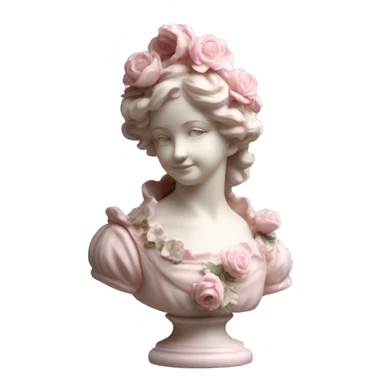 vintage rococo light pink dainty floral statue sticker
