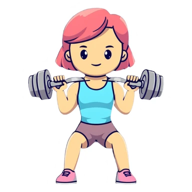 girl lifting a dumbbell sticker