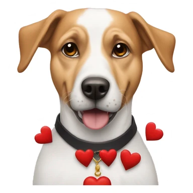 Dog pastor alemán with hearts  sticker