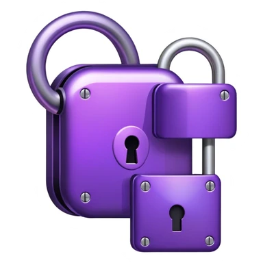 Holographic and glassmorphic dark purple lock sticker