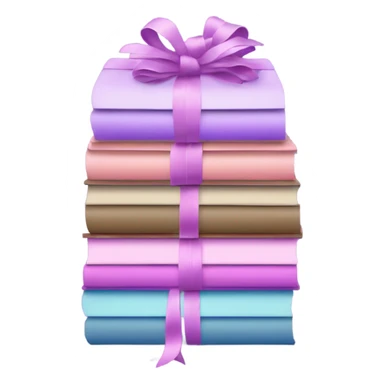 light purple Books stacked up and tied together by a pink bow sticker