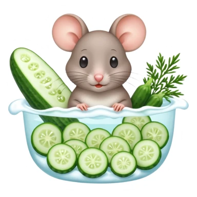 The mouse is bathing in okroshka. sticker