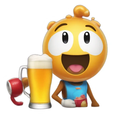 Gumball from The Amazing World of Gumball drink a beer sticker