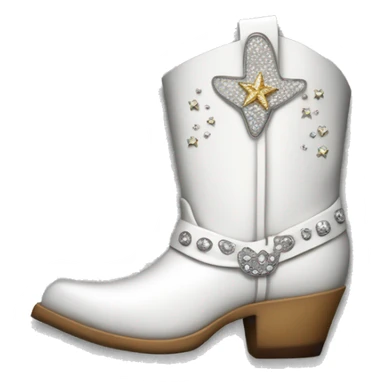 White Cowgirl boot with diamonds  sticker