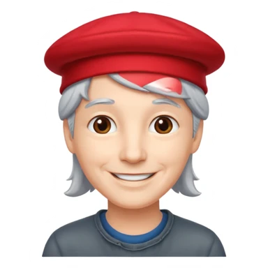 Red hat grayhair sticker