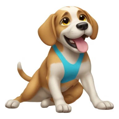 Dog doing gymnastics  sticker