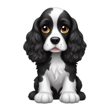 black and white cocker spaniel sticker