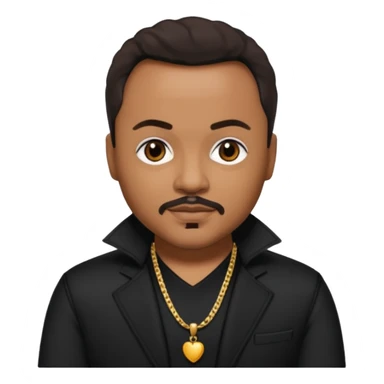 Howard Hewett with dark brown hair, black outfit sticker