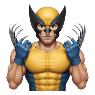 wolverine marvel superhero full mask upper body shot sticker