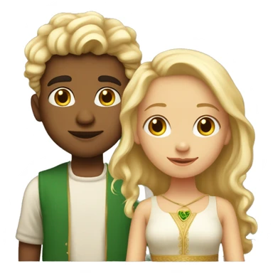 Indian Irish boy so like relatively light skin with slightly curly hair kissing blonde girl with perfectly straight blonde hair sticker