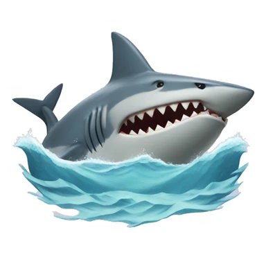 shark biting boat  sticker