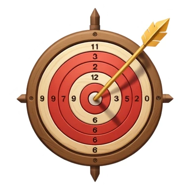 A target with an arrow in the center sticker
