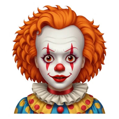 The clown from the movie IT With a little orange hair with the scary lip sticker