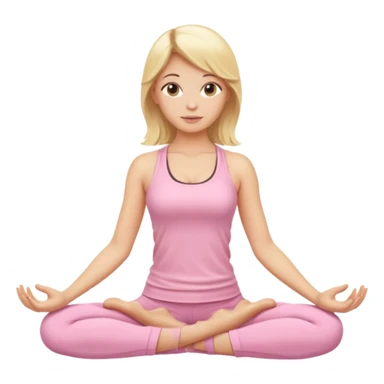 blonde yoga girl light pink clothes n sticker