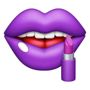emoji marca de beijo de batom na cor do batom roxa sticker