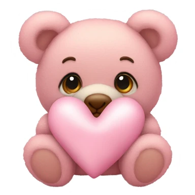 Light pink heart with a teddy bear sticker