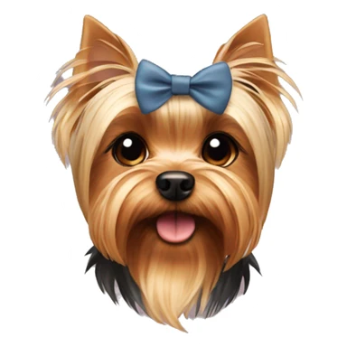 yorkshire terrier with a bow sticker