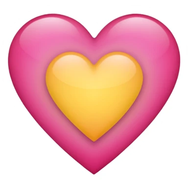 Yellow to dark pink gradient heart sticker