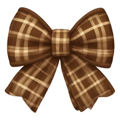 Brown plaid bow sticker