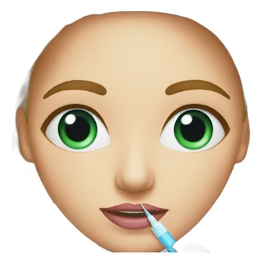 Woman taking a botox injection sticker