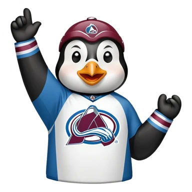penguin rooting for colorado avalanche sticker