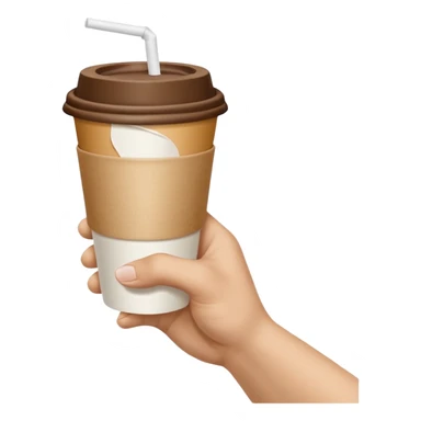 A emoji, ultra-clean and high-resolution, showing a single hand extended forward holding a paper cup, inspired by Michelangelo’s “Creation of Adam”. sticker